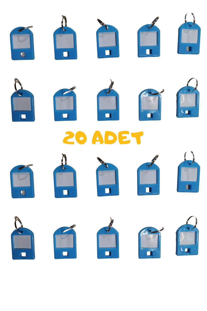 Plastik Kimlik Anahtarlık 20'Li Mavi