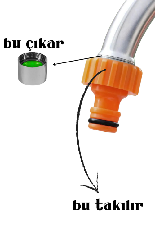 Batarya Hortum Bağlantı Aparatı İnce Diş - Dişi - Görsel 2