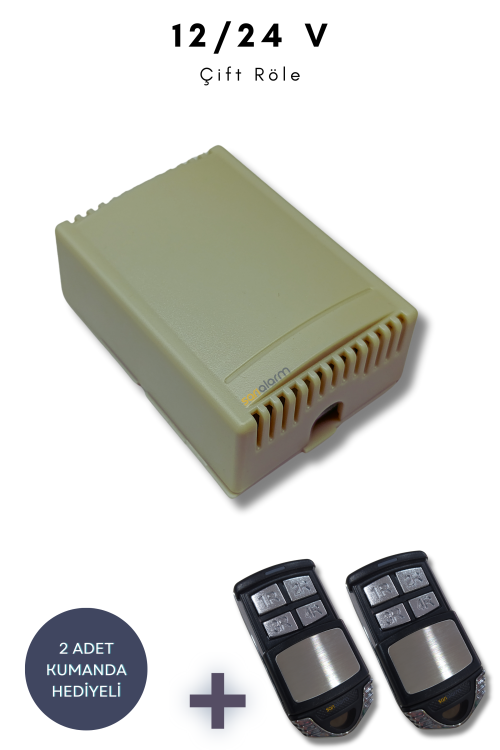 2 Kanallı Dc Alıcı 12v için -  2 Kumanda Hediyeli - 433mhz