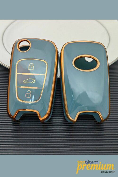 Premium Oto Anahtar Kılıfı Kia - Hyundai Için - Gri