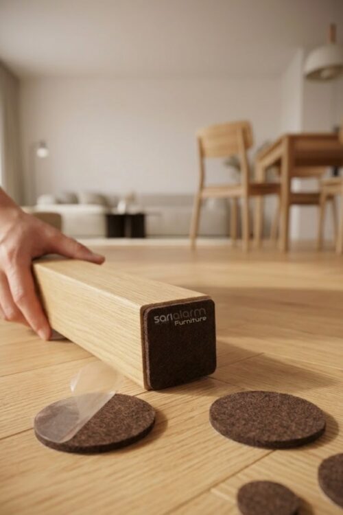 Alternative view of Yapışkanlı Masa Sandalye ve Mobilya Keçesi Yuvarlak Zemin Koruyucu Keçe (Kahverengi Ø 28mm)