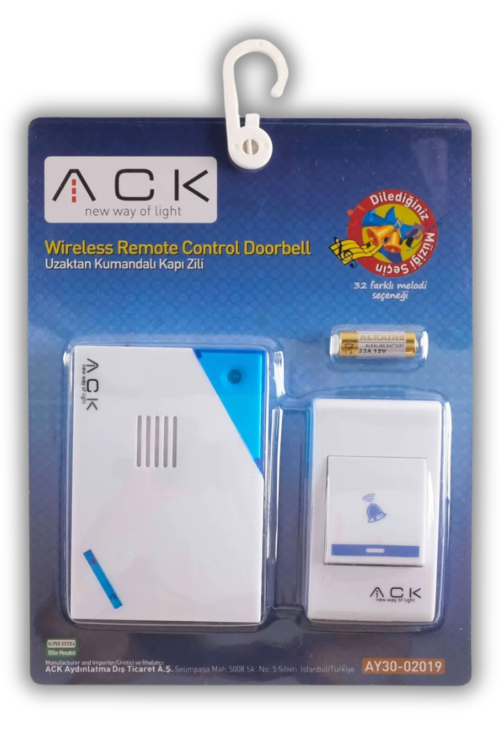 Alternative view of Ack Uzaktan Kumandalı Kapı Zili  (32 Farklı Zil Seçeneği )