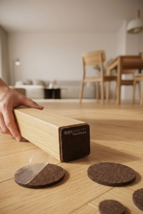 Alternative view of Yapışkanlı Masa Sandalye ve Mobilya Keçesi Yuvarlak Zemin Koruyucu Keçe (Ø  Kahverengi 20mm)