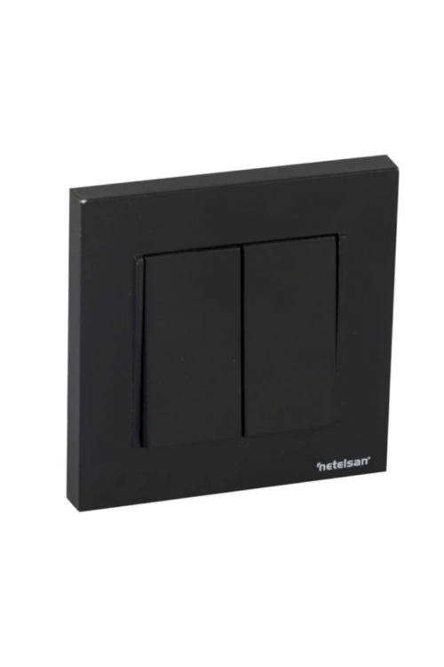 Netelsan Komutatör ( Çiftli
  Anahtar ) Siyah - Çerçeve Dahil