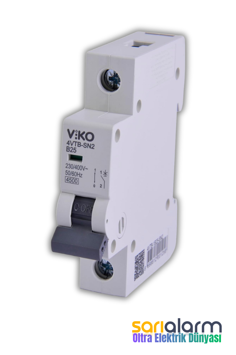 Viko 4VTB-1B25 Otomatik Sigorta 4,5kA B Tipi 1 Kutup 25A - Görsel 2
