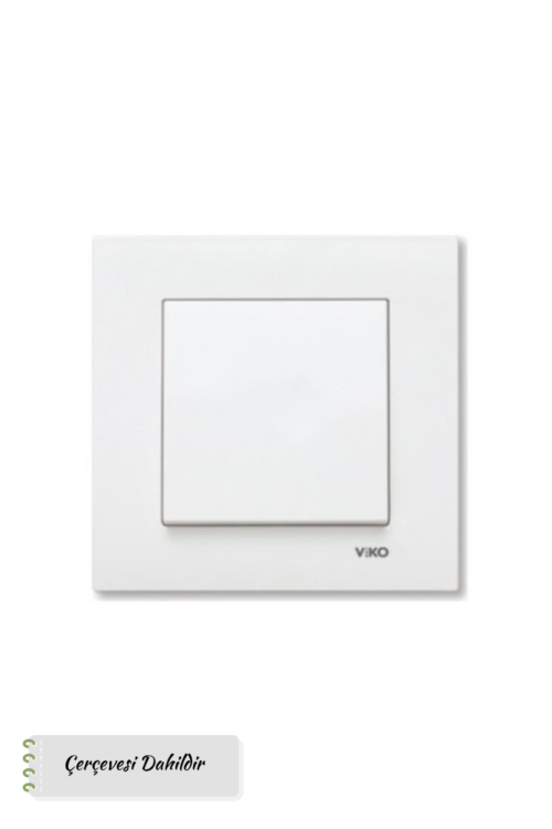 Viko Karre Modeli Beyaz Tekli Anahtar Çerçeve Dahil)
