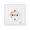 Viko Karre Modeli  Beyaz Topraklı Priz (Çerçeve Dahil)