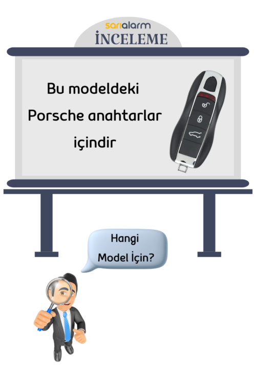 Alternative view of Premium Porsche Cayenne Panamera Macan Smart Nano Anahtar Kılıfı Siyah