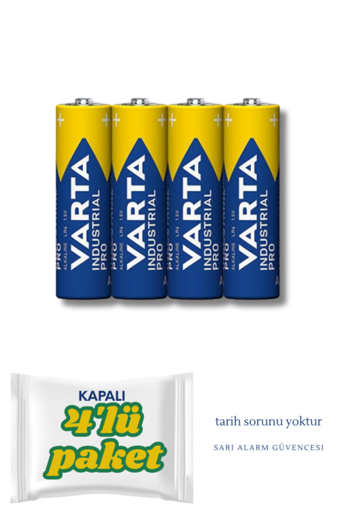 Alternative view of Varta
  Alkalin Indistrual Pro AA 4'lü Kalem Pil