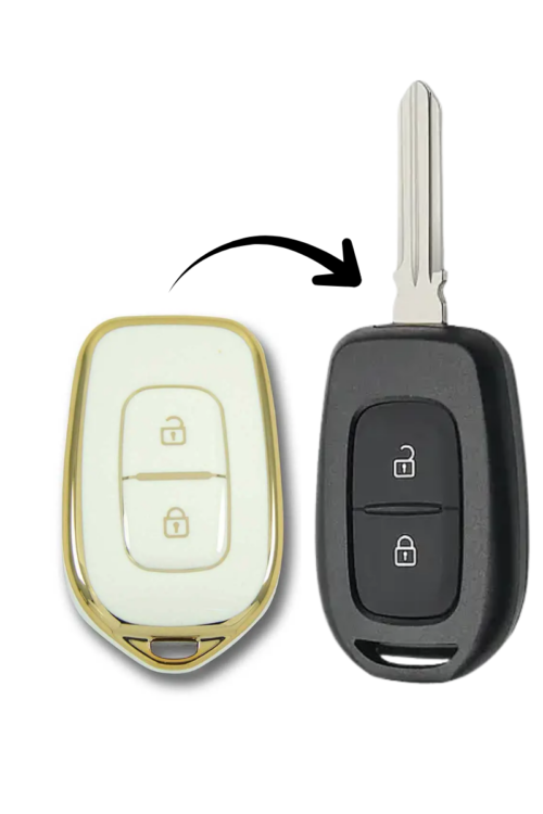 Alternative view of Renault Symbol 12-18 Dacia Sandero 2 Buton Beyaz Oto Anahtar Kumanda Kabı Kılıfı