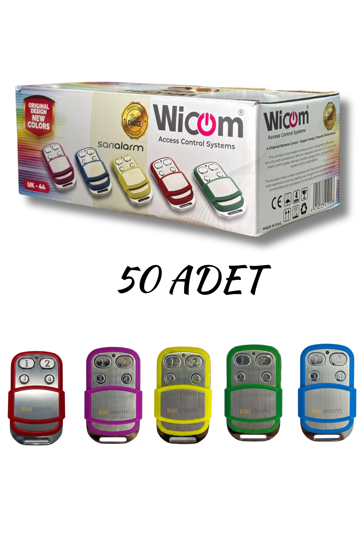 Wicom Uk-44 Akıllı Otopark Kumandası 50'li Paket ( Kırmızı-Mavi-Yeşil-Fuşya-Sarı 10'ar adet) - Görsel 3