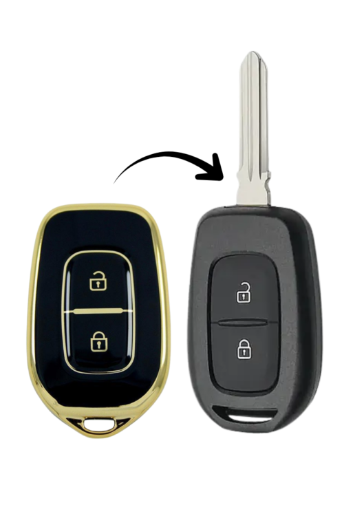 Alternative view of Renault Symbol 12-18 Dacia Sandero 2 Buton Siyah Oto Anahtar Kumanda Kabı Kılıfı