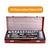 ALC 24 Parça 1/2" Lokma Takımı - Profesyonel Cırcır Ve Anahtar Seti