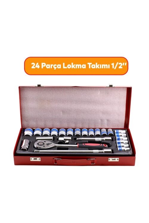 ALC 24 Parça 1/2" Lokma Takımı - Profesyonel Cırcır Ve Anahtar Seti
