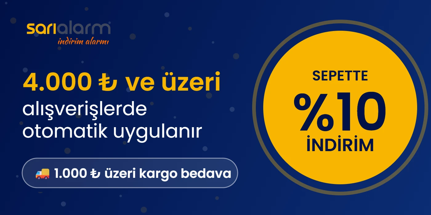 4.000 ₺ ve üzeri alışverişlerde sepette indirim, 1.000 ₺ üzeri kargo bedava