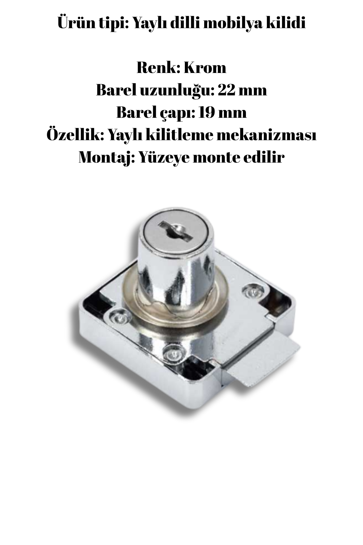 Ugr 502 Yaylı Çekmece Kilidi - Görsel 2
